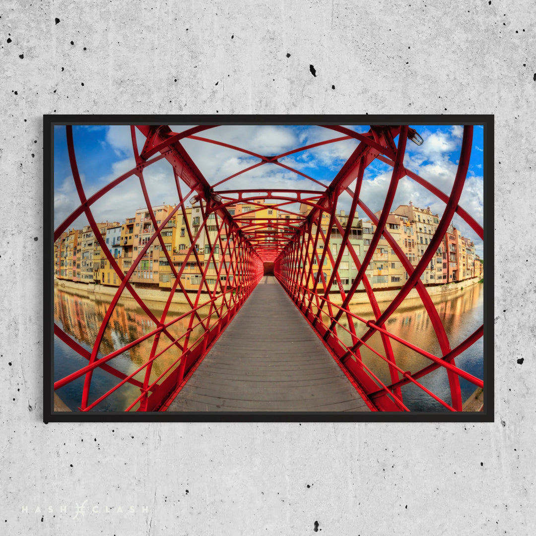 Digital art - Red Bridge Girona - Chadli - HashClash