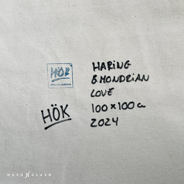 Street art - Haring & Mondrian Love - HÖK - HashClash
